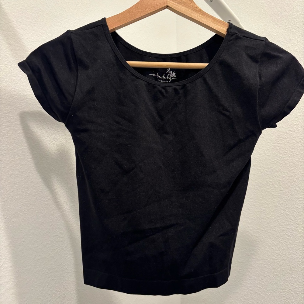 Free People Black Crop Top